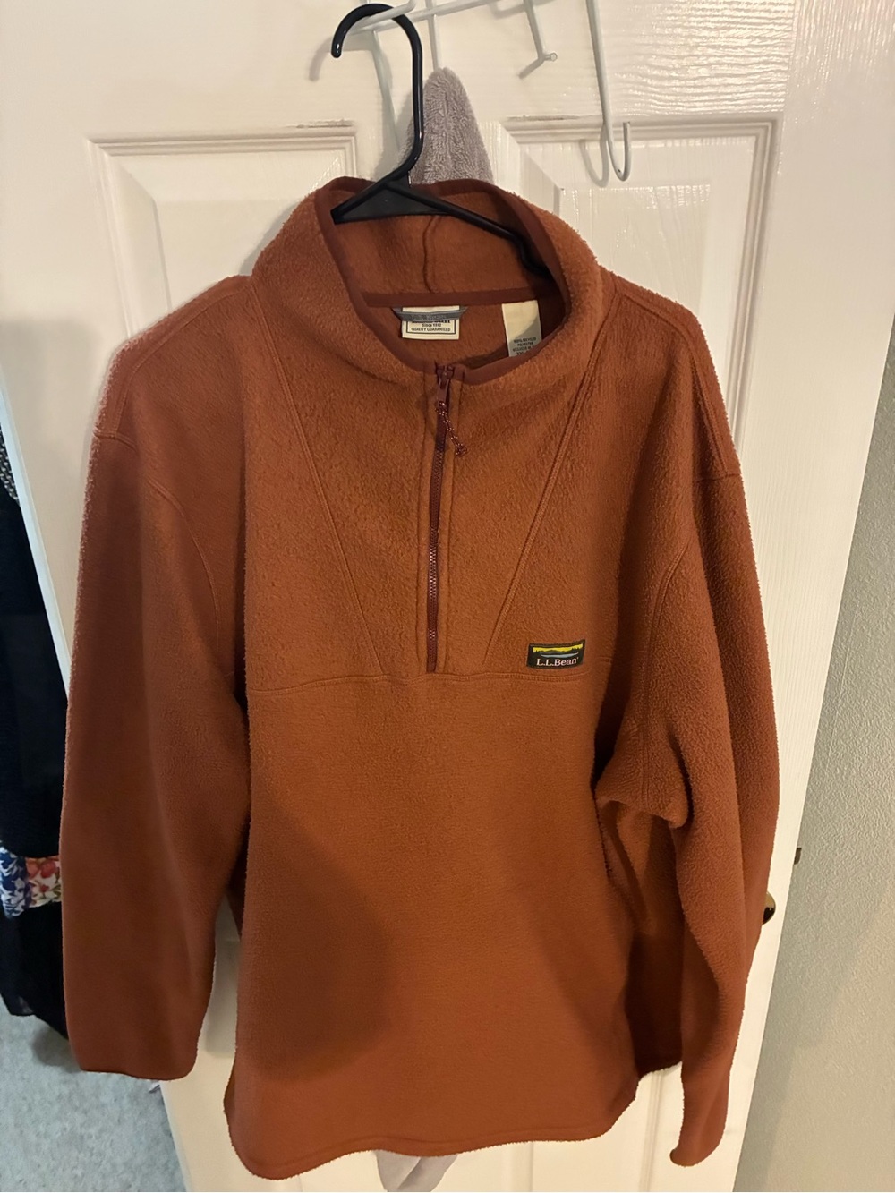 L.L. Bean Men's Half-Zip Fleece Pullover - Rust Brown